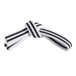Double Wrap Double Striped White Belt