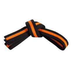 Double Wrap Striped Black Belt