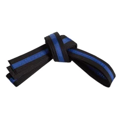 Double Wrap Striped Black Belt