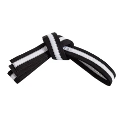 Double Wrap Striped Black Belt