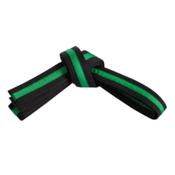 Double Wrap Striped Black Belt