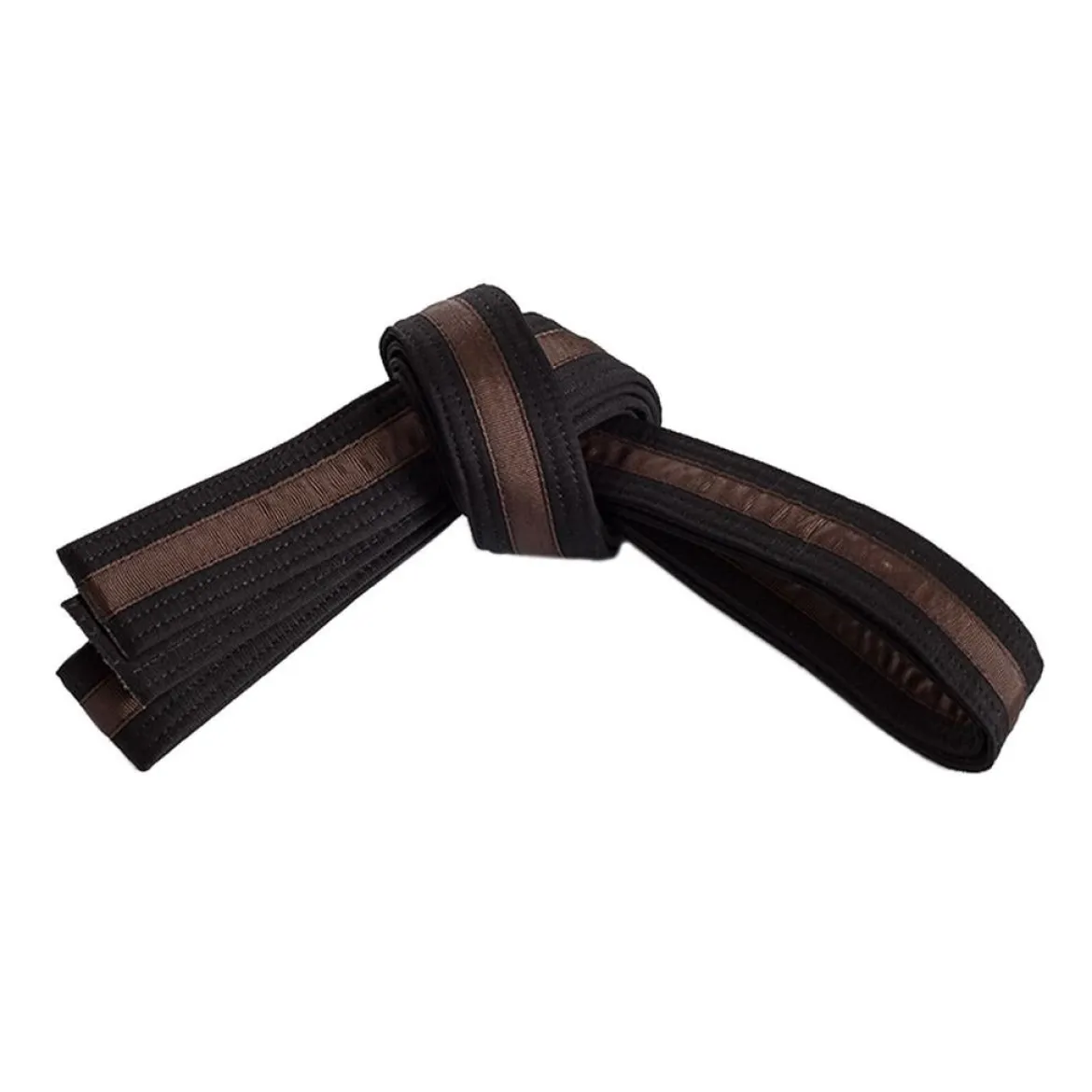 Double Wrap Striped Black Belt