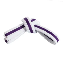 Double Wrap Striped White Belt