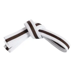 Double Wrap Striped White Belt