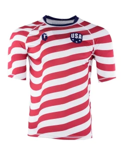 Gameness USA Stripes Short Sleeve Rash Guard
