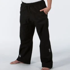 10 oz. Middleweight Brushed Cotton Elastic Waist Pants - Black
