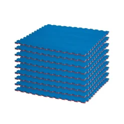 Reversible 2 Color 3/4" Thick Puzzle Sport Mat Kit - Blue/Red