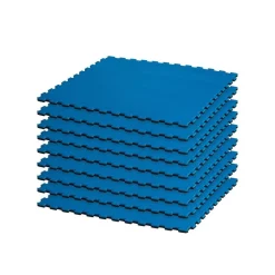 Reversible 2 Color 3/4" Thick Puzzle Sport Mat Kit - Blue/Black