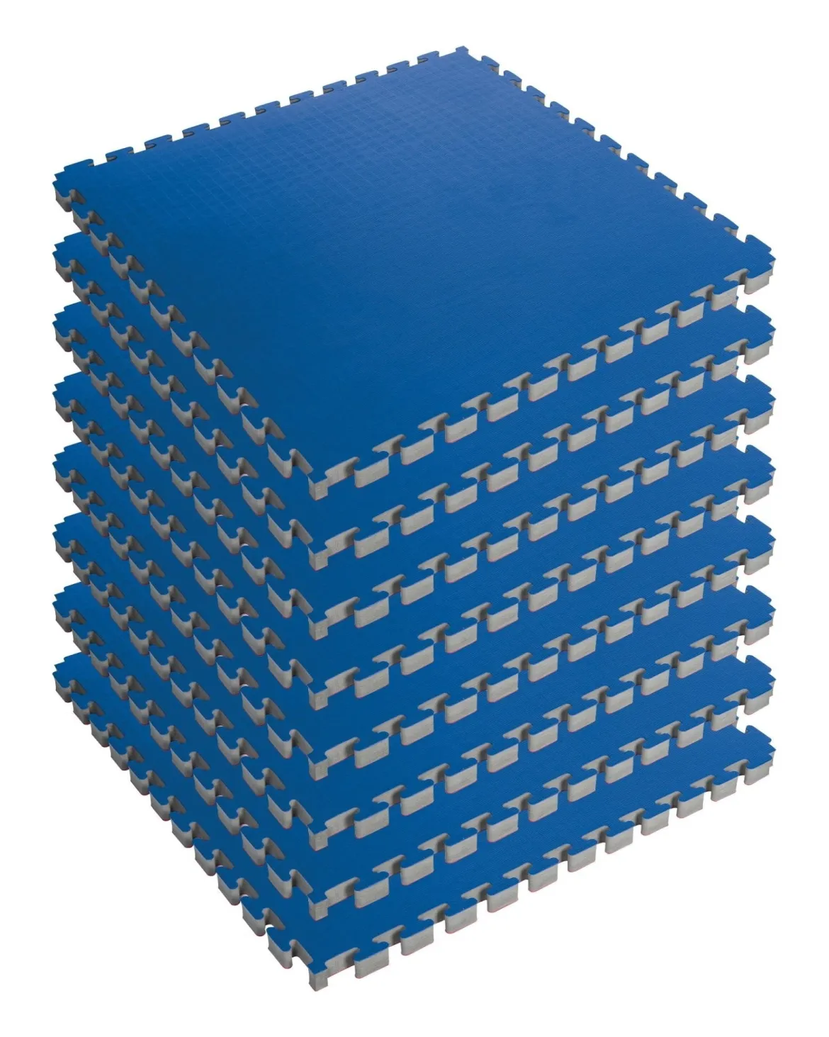 Reversible 1" Puzzle Mat Eight Piece Bundle - Blue/Red
