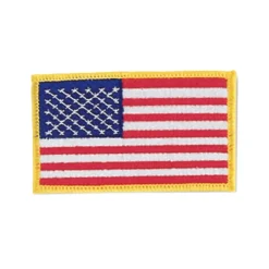 Sewn-In Gold American Flag Patch