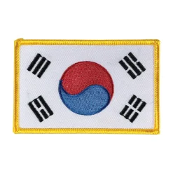 Sewn-In Gold Korean Flag Patch