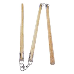 Three Sectional White Wood Staff
