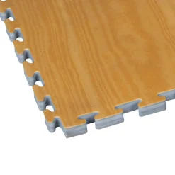 Wood Grain Reversible Puzzle Mat